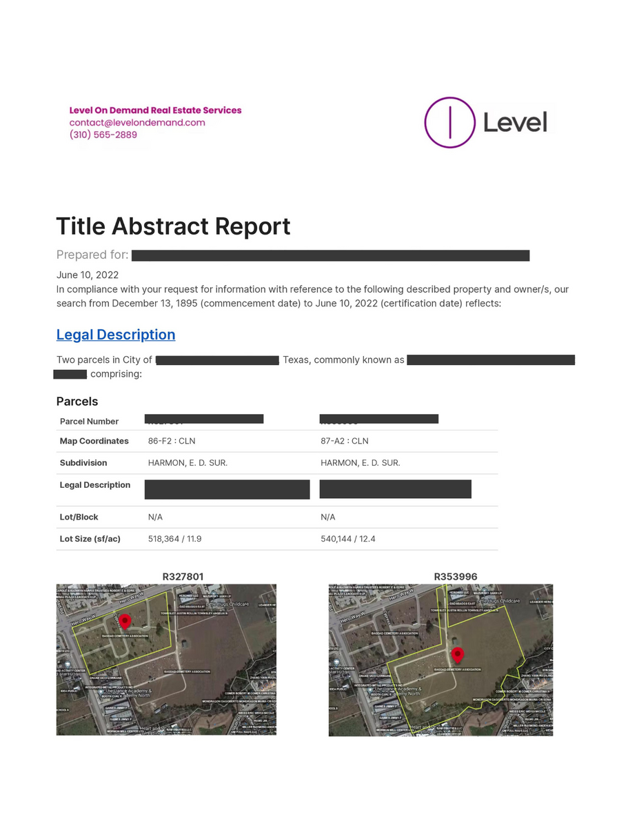 Title Abstract Report – Level
